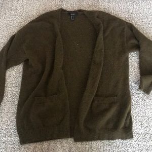 army green cardigan